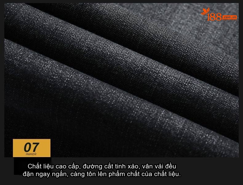 Quần Jean Nam Dáng Suông Vải Cotton Co Giãn Màu Đen Khói chi tiết 39