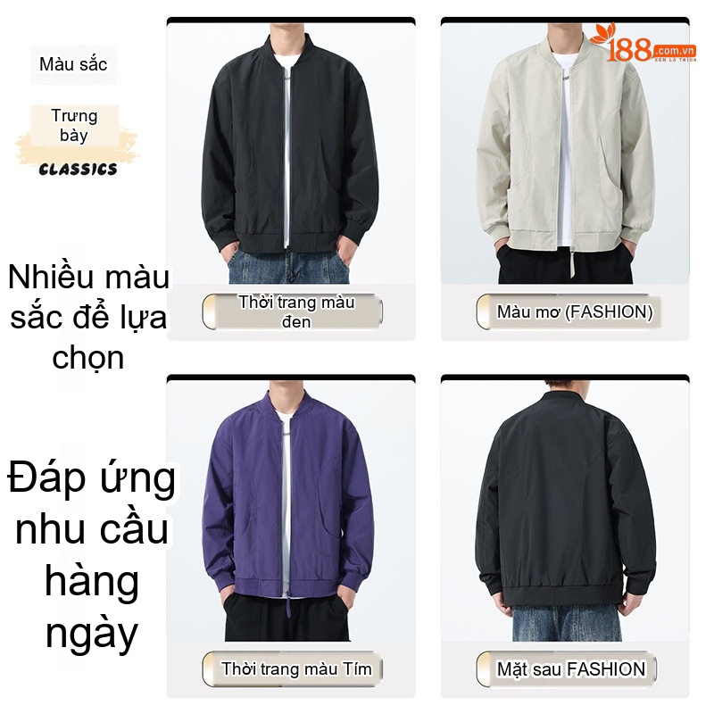 Áo Khoác Bomber Nam Phong Cách Mỹ Form Rộng Chống Gió