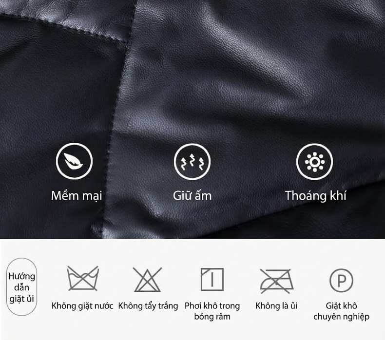 Áo Khoác Phao Da Thật Nữ Dáng Dài Cổ Lông Thú Màu Đen chi tiết 6