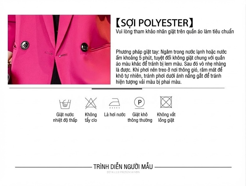 Áo Khoác Vest Nữ Thiết Kế Tay Lỡ Phong Cách Tiểu Thư Màu Cà Phê, Đen, Hồng chi tiết 10