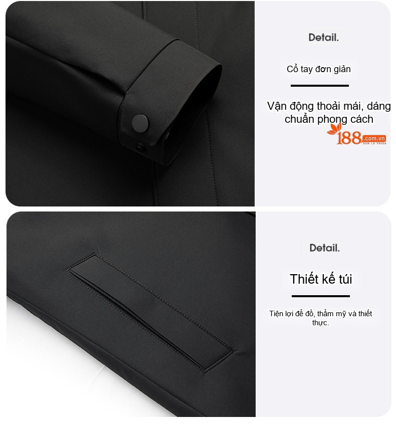 Áo Khoác Phao Nam Dáng Dài 90% Lông Vịt Trắng Tháo Rời Màu Đen, Xám chi tiết 7
