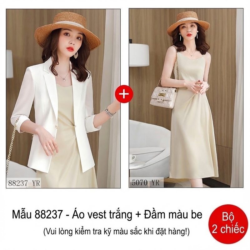 Áo Vest Nữ Mùa Hè Mỏng Dáng Nhỏ Nhắn Chất Liệu Voan Phong Cách Công Sở Màu Trắng