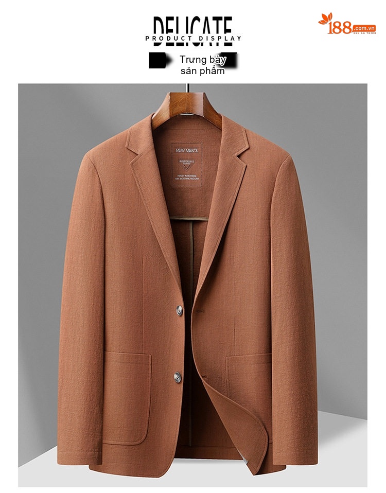 Áo Vest Blazer Nam Cotton Mát Mẻ Phong Cách Casual Màu Nâu, Xanh, Đen, Kem... chi tiết 10
