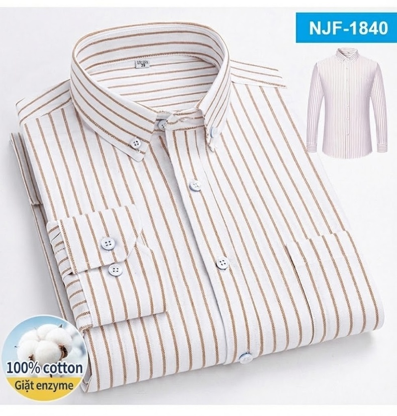 Áo Sơ Mi Tay Dài Cotton Oxford Dáng Rộng Thoải Mái Màu Trắng, Xám, Xanh, Đỏ... chi tiết 34