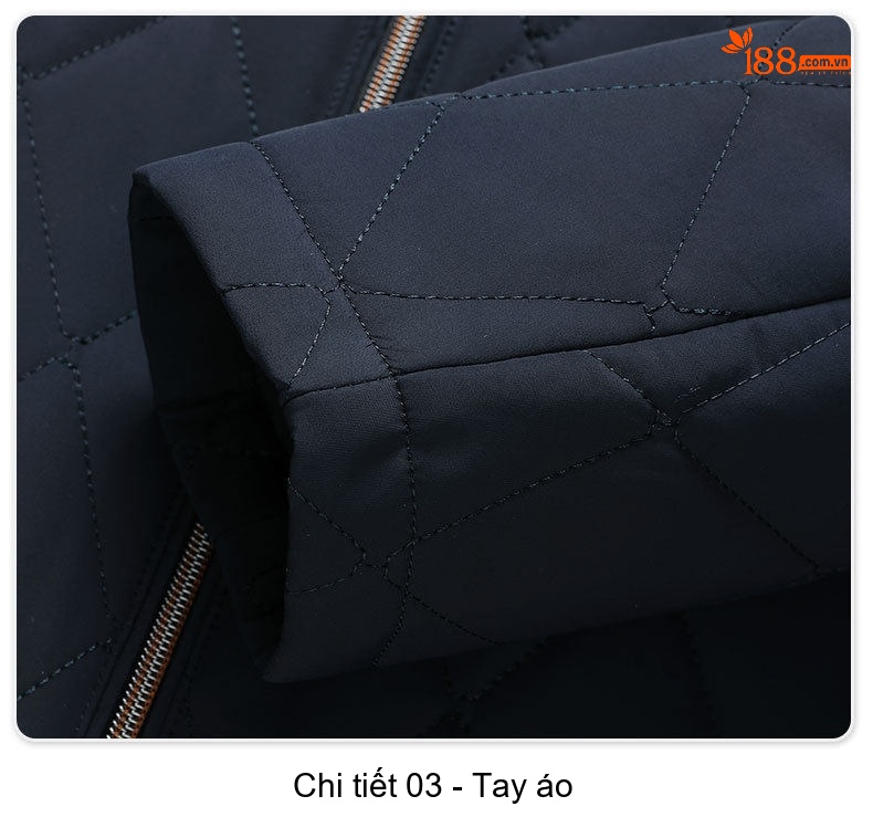 Áo Khoác Bông Nam Có Mũ Trùm Đầu Cotton Lót Lụa Tằm Ngắn Tay Giữ Ấm Màu Đen, Xanh Navy chi tiết 24