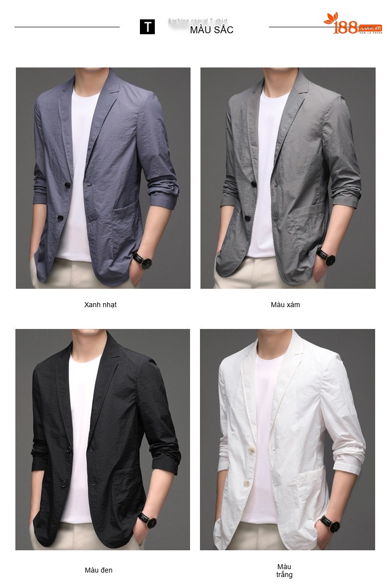 Áo Vest Nam Mỏng Nhẹ Chống Nắng Thời Trang Màu Xám, Đen, Trắng chi tiết 2