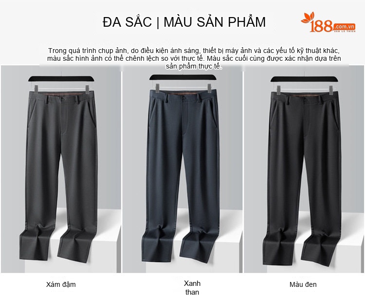 Quần Âu Nam Ống Đứng Modal Lót Lông Cừu Giữ Ấm Màu Đen, Xám chi tiết 18