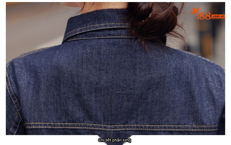 Set Bộ Quần Áo Nữ Jean Dáng Suông Công Sở Thanh Lịch Màu Xanh Navy chi tiết 25