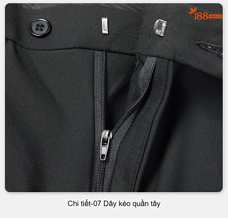 Bộ Vest Nam Áo Blazer Xẻ Tà Hai Bên Màu Đen chi tiết 24