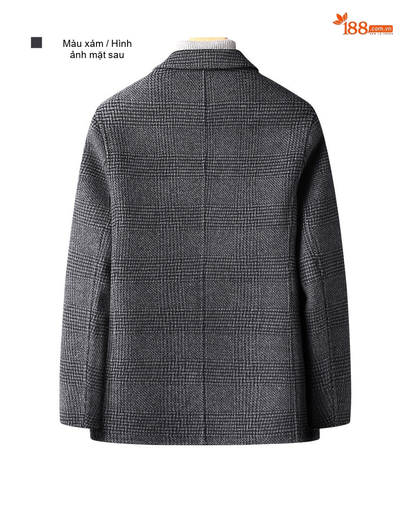 Áo Vest Nam Dệt Kim Jacquard Hai Mặt Thủ Công Màu Xám, Đen chi tiết 31