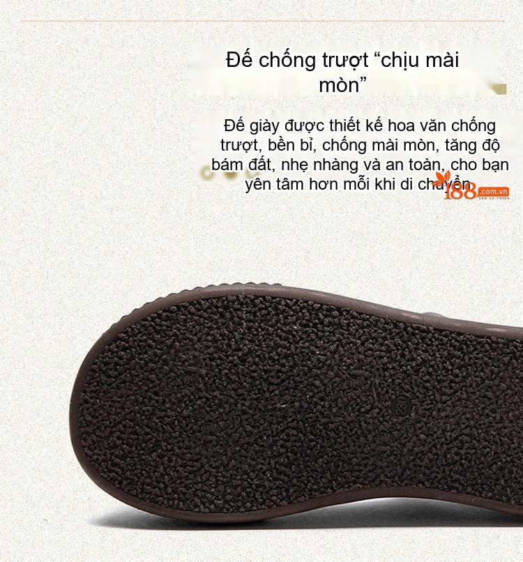 Giày Búp Bê Nữ Quai Dán Phong Cách Retro Chiều Cao Đế Khoảng 3cm Màu Nâu chi tiết 5