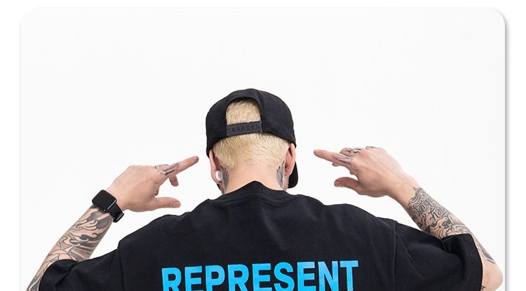 Áo Thun Tay Ngắn Nam In Chữ FG Represent Phong Cách Streetwear Màu Đen, Trắng chi tiết 7