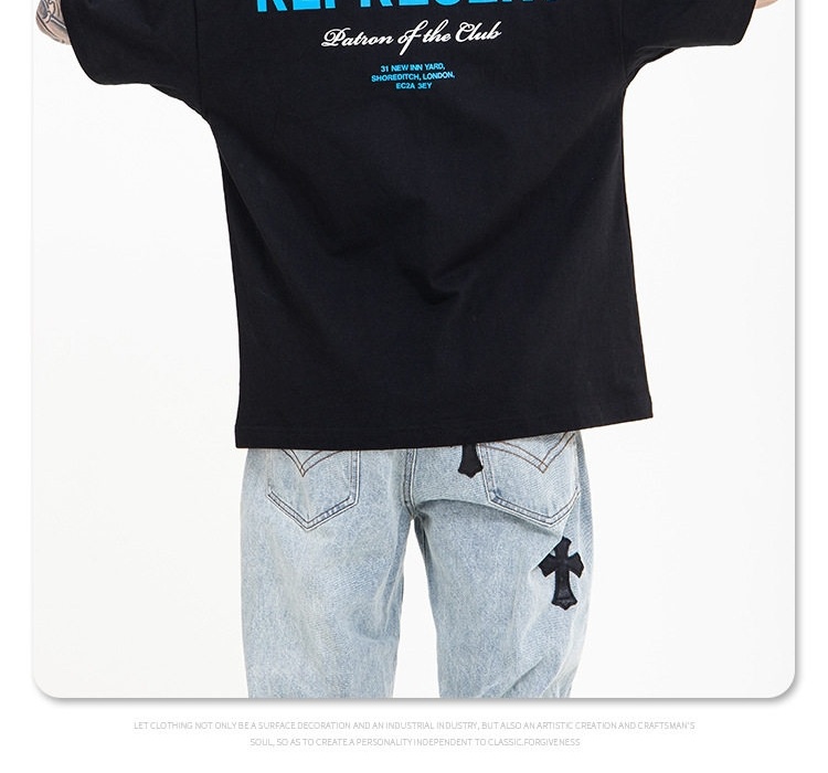 Áo Thun Tay Ngắn Nam In Chữ FG Represent Phong Cách Streetwear Màu Đen, Trắng chi tiết 8