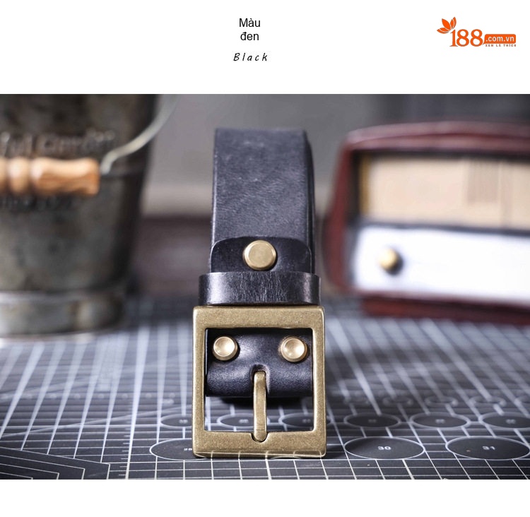 Thắt Lưng Nam Da Bò Dày Dặn Mặt Khóa Đồng Nguyên Chất Phong Cách Retro Màu Đen, Nâu, Vàng chi tiết 25