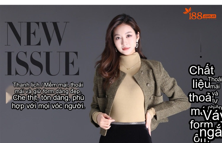 Chân Váy Midi Nữ Vải Kim Tuyến Lưng Cao Dáng Ôm Đuôi Cá Màu Đen chi tiết 1