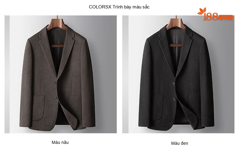 Áo Blazer Nam Dáng Ôm Vừa Họa Tiết Jacquard Phong Cách Doanh Nhân Màu Nâu, Đen chi tiết 4
