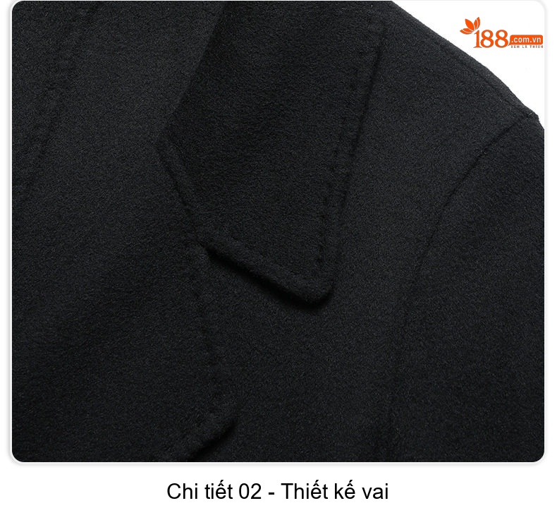 Áo Khoác Dạ Nam Dáng Dài 100% Lông Cừu Hai Hàng Khuy Màu Vàng Be, Đen chi tiết 15