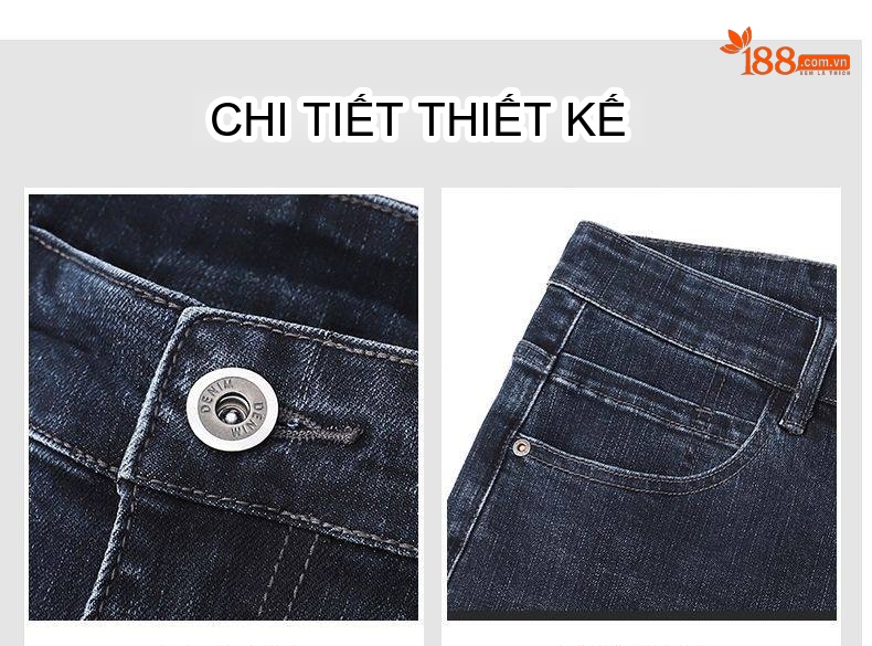 Quần Jean Dài Nam Cotton Co Giãn Thoải Mái Dáng Suông Màu Xanh Dương, Đen, Xám chi tiết 9