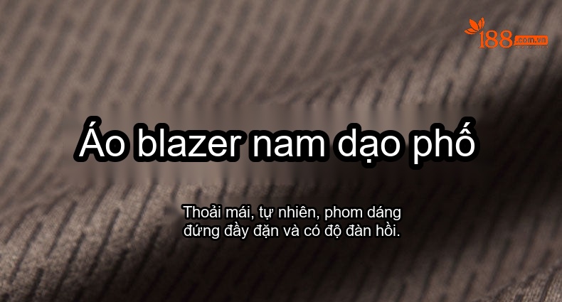 Áo Vest Blazer Nam Vải Dệt Công Sở Chống Nhăn Màu Nâu chi tiết 1