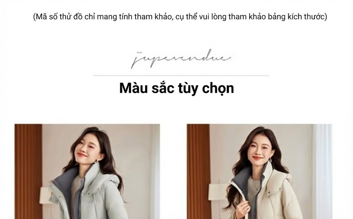 Áo Khoác Phao Nữ Dáng Dài Vừa Vặn, Phong Cách Hàn Quốc, Giữ Ấm, Lót Lông Vịt Trắng Màu Đen, Kem, Xám chi tiết 4