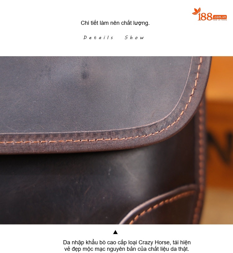 Túi Đeo Ngực/Đeo Chéo Nam Da Thật Phong Cách Casual Đựng Điện Thoại Mini Màu Nâu Đậm chi tiết 17