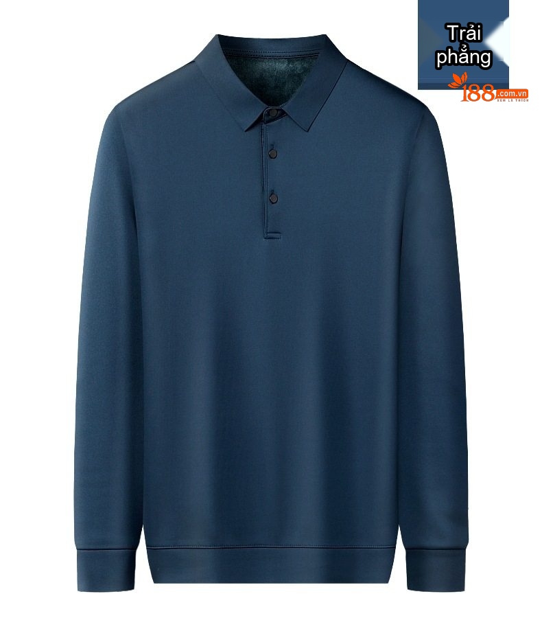 Áo Thun Polo Nam Dài Tay Lông Cừu Non Giữ Ấm Màu Đỏ Rượu, Xanh Navy, Đen, Nâu... chi tiết 22