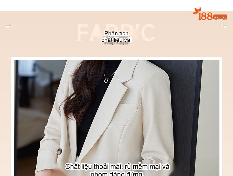 Bộ Vest Nữ Áo Blazer Quần Ống Rộng Công Sở Màu Trắng Kem, Đen, Nâu chi tiết 9