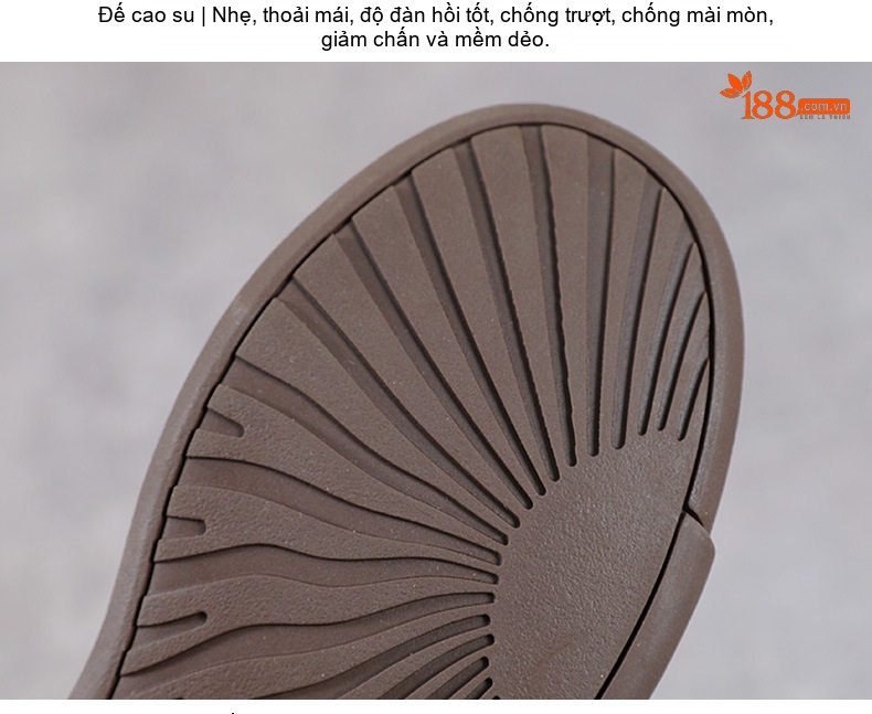 Boot Nữ Da Bò Cổ Lửng Khóa Bên Hông Chiều Cao Đế Khoảng 3cm Màu Đen, Nâu chi tiết 9