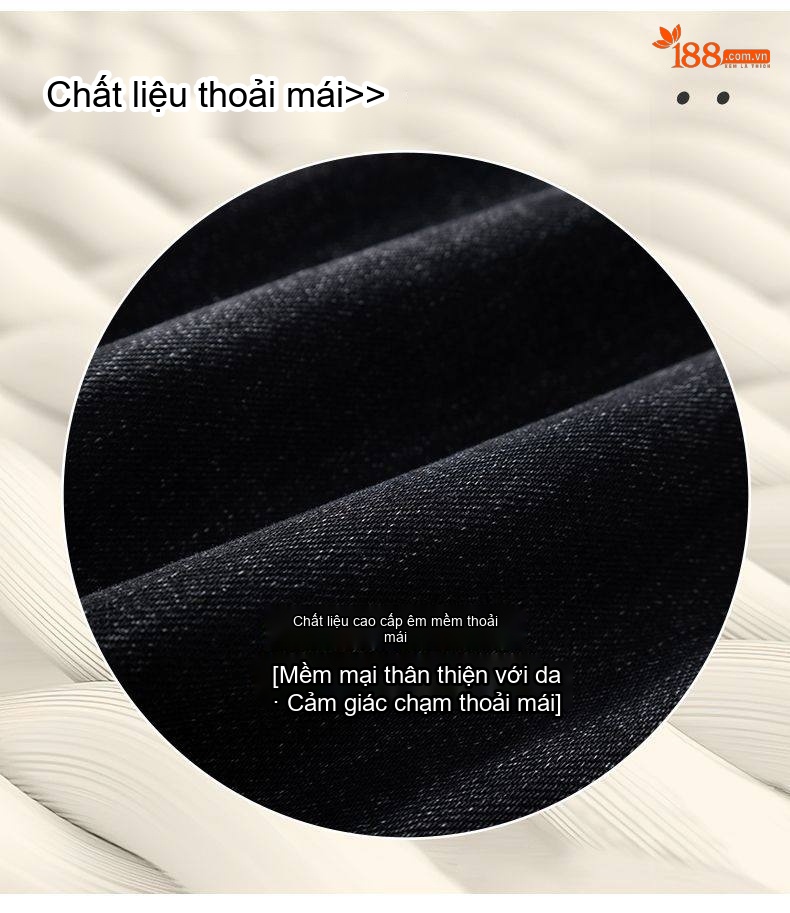 Quần Jean Nam Ống Đứng Co Giãn Mềm Mại Lót Lông Cừu Dày Dặn Màu Đen, Xanh chi tiết 11
