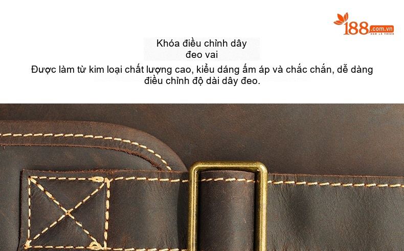 Túi Đeo Ngực/Đeo Chéo Nam Da Thật Phong Cách Doanh Nhân Màu Nâu, Đen chi tiết 11
