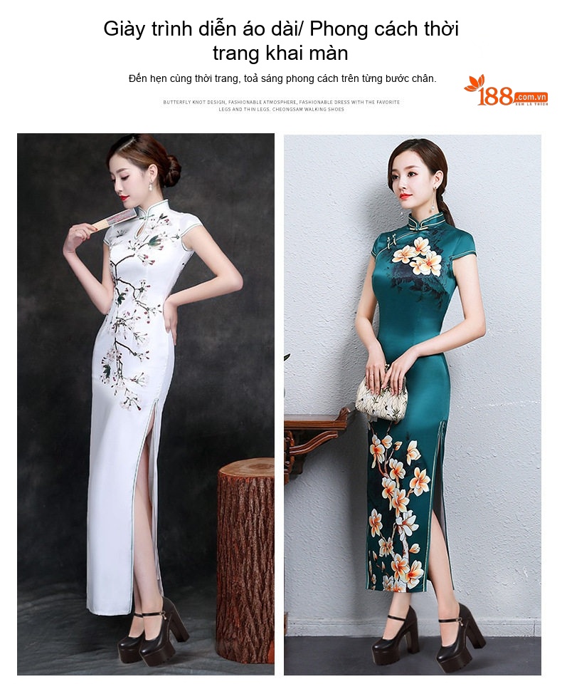 Giày Cao Gót Nữ Quai Ngang Đế Dày 15cm Da Bóng Màu Đen, Trắng, Đỏ, Bạc... chi tiết 2