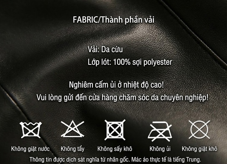 Áo Khoác Da Cừu Nữ Cổ Trụ Ôm Dáng Thời Trang Màu Đen, Nâu chi tiết 18