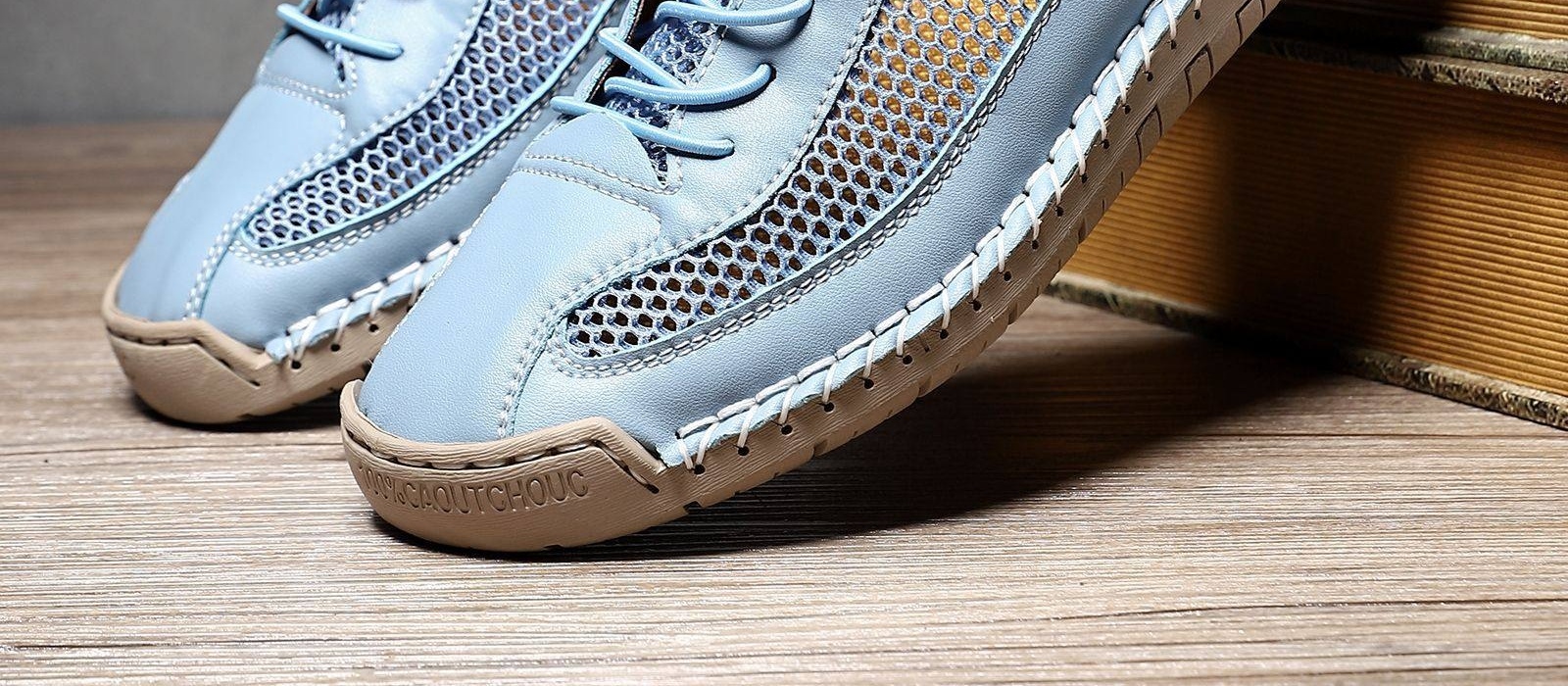 Giày Thể Thao Lưới Nam Nữ Thoáng Khí Đế Bệt Chiều Cao Đế Khoảng 2cm Màu Trắng, Nâu, Xám, Xanh...
