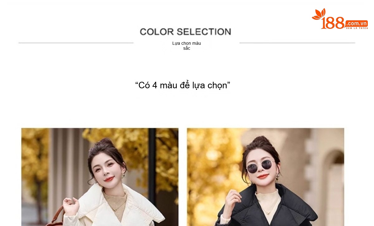 Áo Khoác Phao Nữ Ngắn Dáng Nhỏ Gọn Lót Lông Vịt Dày Ấm Áp Phong Cách Thời Trang Màu Đen, Nâu, Trắng, Xanh Rêu chi tiết 10