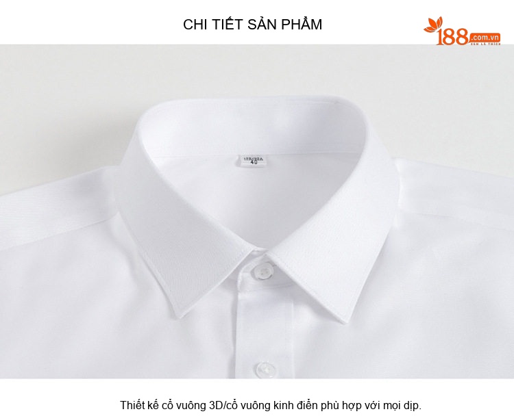 Áo Sơ Mi Dài Tay Nam Cotton Cao Cấp Chống Nhăn Màu Trắng, Xanh Dương, Đen, Đỏ... chi tiết 9