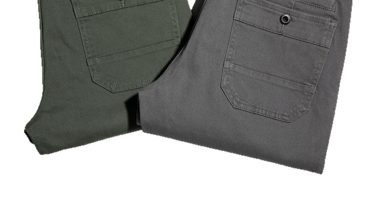 Quần Dài Cotton Nam Ống Đứng Thu Đông Dáng Ôm Vừa Vặn Màu Xám, Xanh