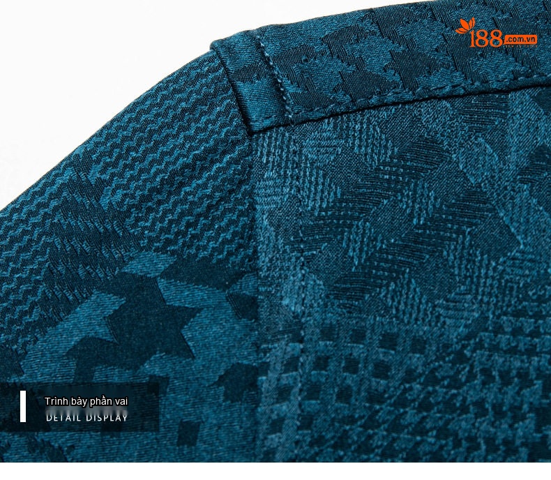 Áo Sơ Mi Nam Tay Ngắn Tơ Tằm Họa Tiết Jacquard Cao Cấp Màu Trắng, Đen, Xanh Ngọc chi tiết 21