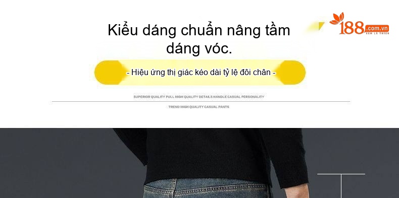 Quần Jean Nam Ống Đứng Co Giãn Thoải Mái Dáng Suông Màu Xanh Denim chi tiết 5