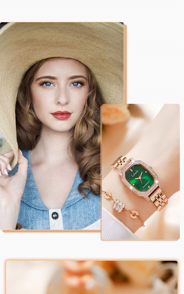 Đồng Hồ Nữ Labaoli Dây Thép Không Gỉ Màu Vàng Hồng Mặt Đỏ, Hồng, Xanh Lá... chi tiết 9