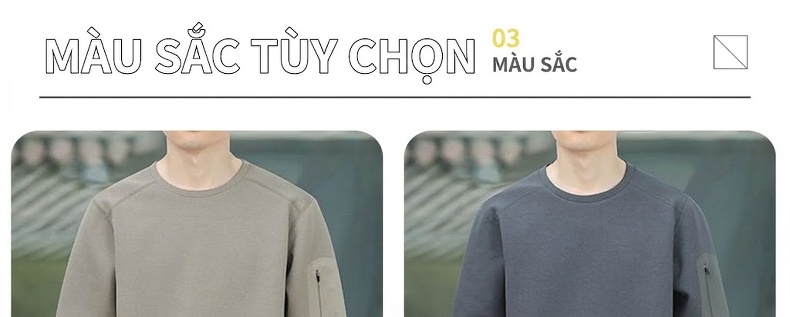 Áo Thun Dài Tay Nam Cổ Tròn Phong Cách Hàn Quốc Form Rộng Màu Xám, Đen, Xanh Navy chi tiết 7