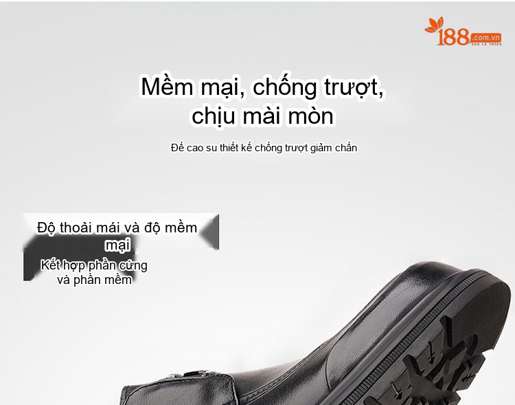 Giày Tây Buộc Dây Nam Da Bò Chiều Cao Đế Khoảng 3cm Màu Đen chi tiết 13