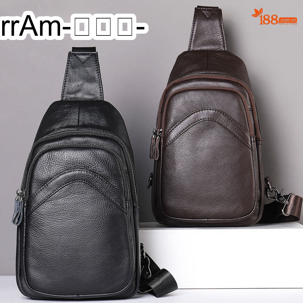 Túi đeo ngực nam da thật sức chứa lớn kiểu thể thao chi tiết 4