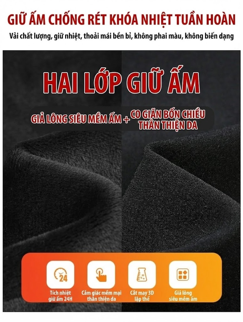 Quần Dài Nam Dáng Thẳng Lót Lông Cừu Co Giãn Bốn Chiều Phong Cách Hàn Quốc Màu Đen, Xám chi tiết 7