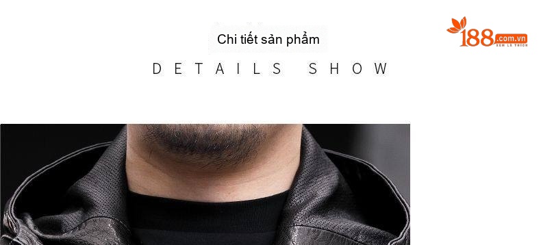 Áo Khoác Da Thật Nam Dáng Rộng Có Mũ Trùm Đầu Màu Đen chi tiết 14