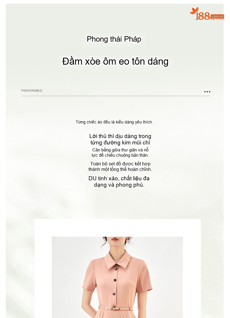 Váy Polo Nữ Tay Ngắn Dáng Xòe Thắt Eo Phong Cách Tiểu Thư Màu Hồng, Đen chi tiết 2