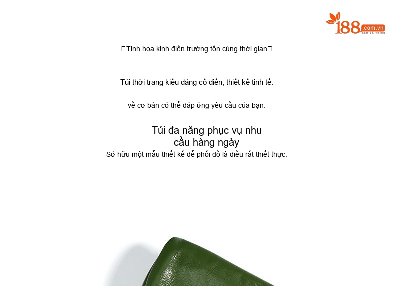 Túi Xách Nữ Da Bóng Retro Cao Cấp Đựng Vừa A4 Màu Xanh Lá Cây, Kem, Đỏ Rượu chi tiết 11