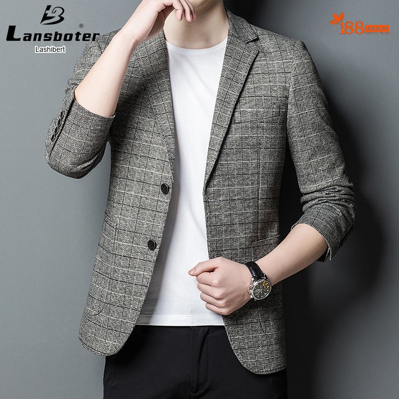 Áo Vest Nam Kẻ Sọc Co Giãn Phong Cách Hàn Quốc Màu Xám