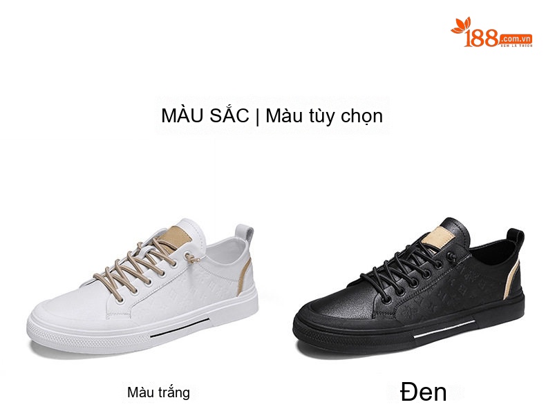 Giày Thể Thao Nam Da Bóng Chiều Cao Đế Khoảng 3cm Màu Trắng, Đen chi tiết 4