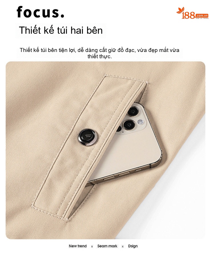 Áo Khoác Bomber Nam Cotton Dáng Đứng Cổ Tay Bo Chun Thu Đông Màu Be, Đen, Vàng Nâu chi tiết 10