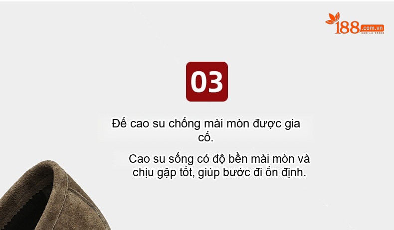 Giày Lười Nam Da Cừu Chiều Cao Đế Khoảng 3cm Màu Nâu, Xám, Xanh Navy chi tiết 12